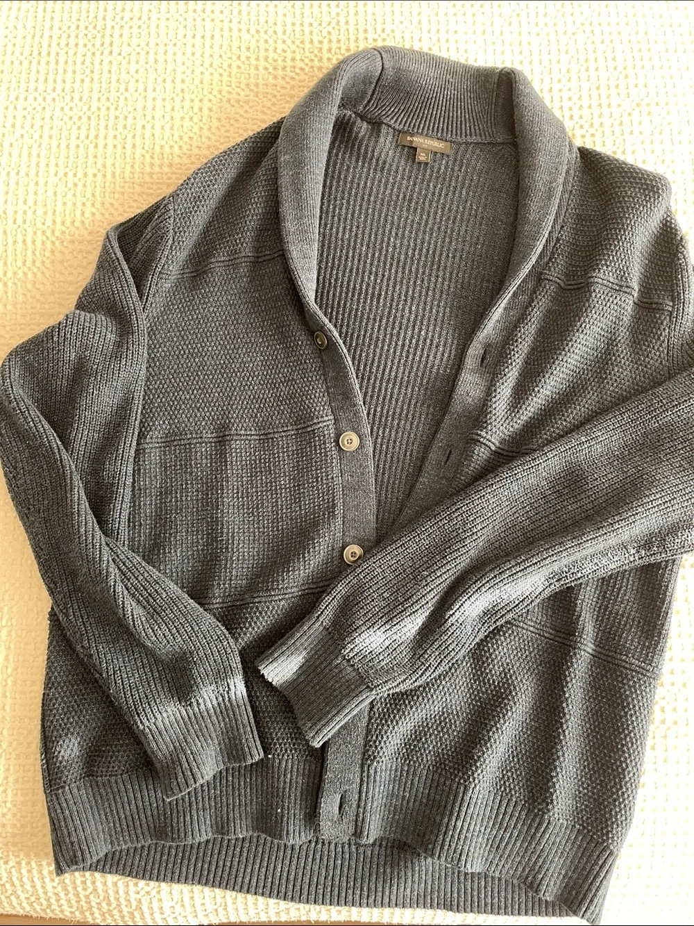 Banana Republic Charcoal Shawl-Collar Cardigan